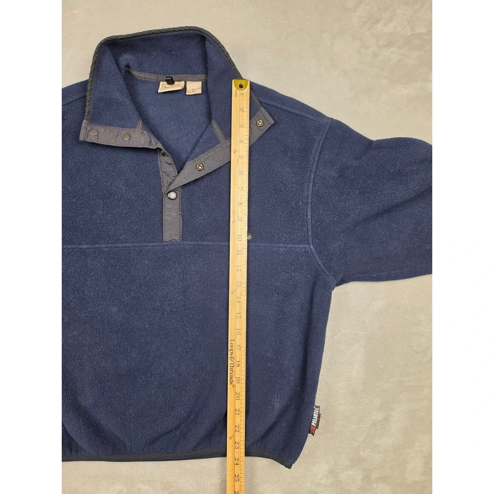 Vintage Woolrich Polartec Fleece Pullover Mens M Navy Blue Snap T Neck *Read